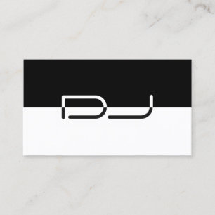Modern Black & White DJ Business Card