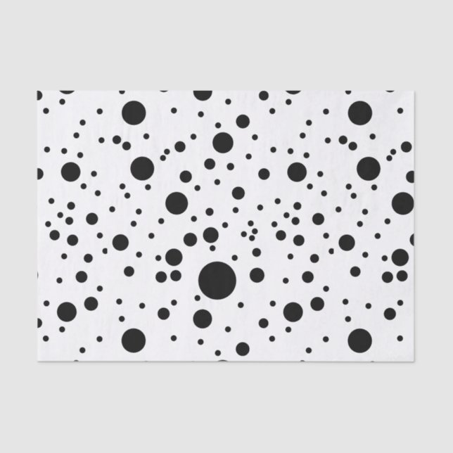 Modern Black & White Dots Tissue Paper (Front)