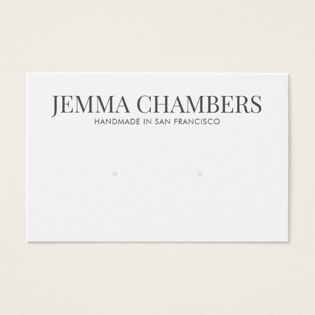 Modern Black White Earrings Jewellery Display Card (Front)
