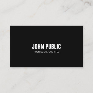 Modern Black White Elegant Clean Chic Professional Business Card