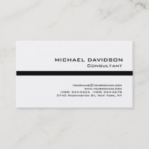 Modern Black White Elegant Stylish Business Card