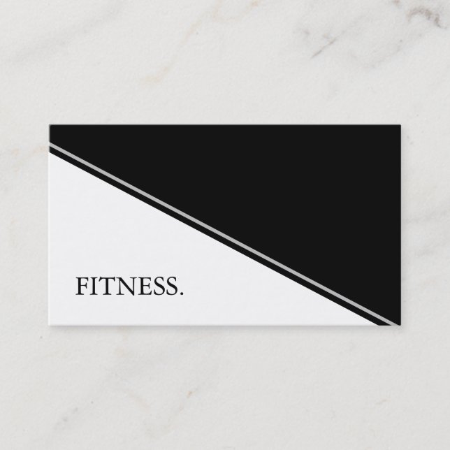 Modern Black & White Fitness Business Card (Front)