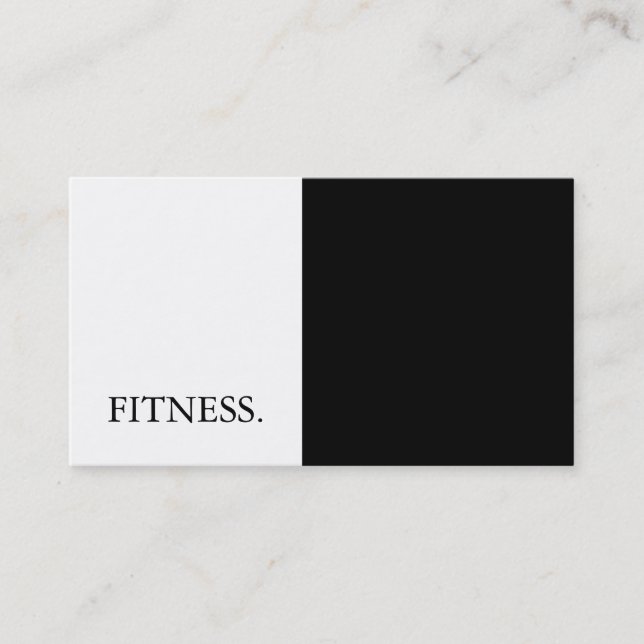 Modern Black & White Fitness Business Card (Front)
