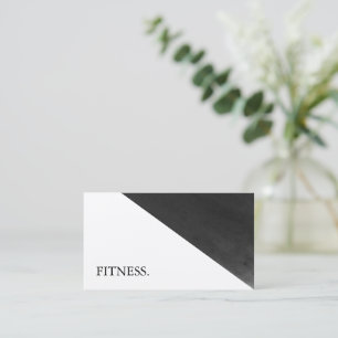 Modern Black & White Fitness Business Card