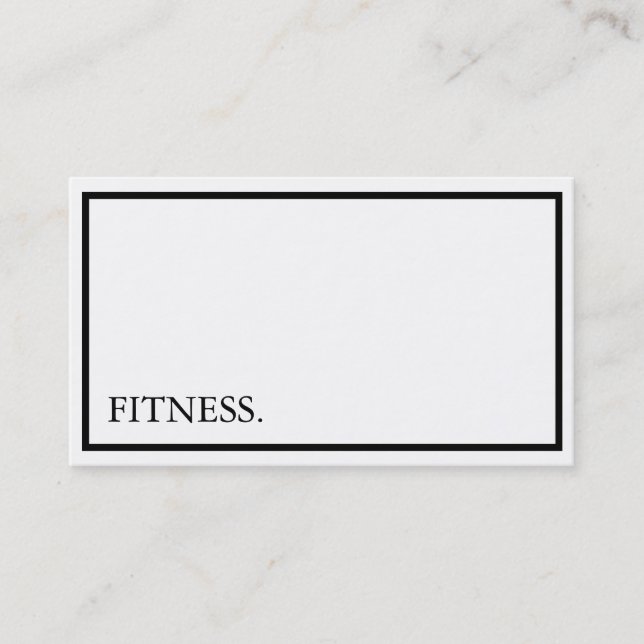 Modern Black & White Fitness Business Card (Front)