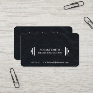 Modern Black & White Fitness Trainer Coach Chic Business Card