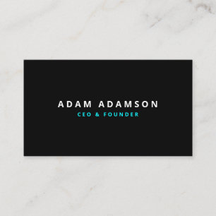 Modern Black & White Founder Ceo Business Card
