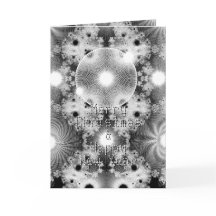 Modern Black White Fractal Stars Pattern Christmas