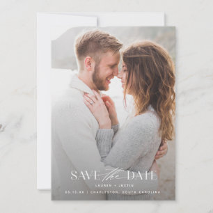 Modern Black & White Full Bleed Photo Wedding Save The Date