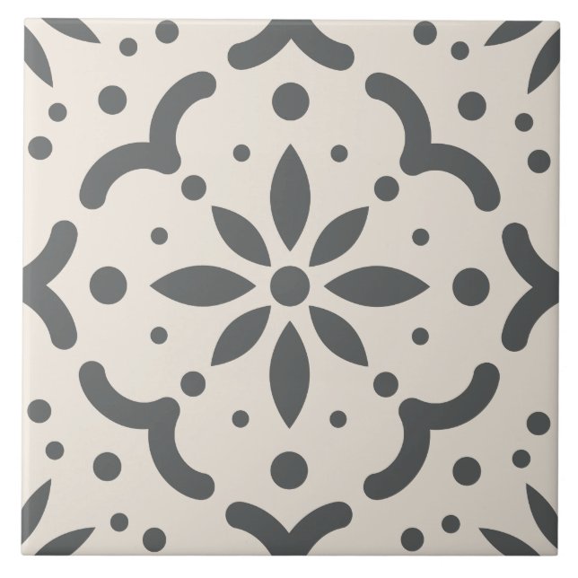 Modern Black White Geometric DIY  Tile (Front)