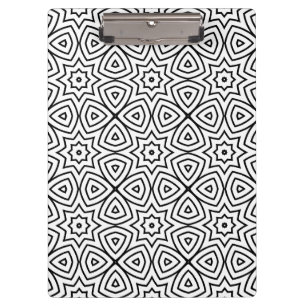 Modern Black & White Geometric Pattern Clipboard
