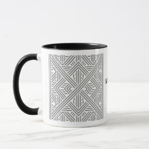 Modern Black & White Geometric Pattern Coffee Mug