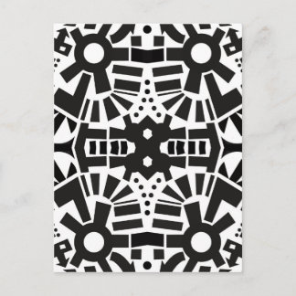 Modern Black & White Geometric Pattern Postcard