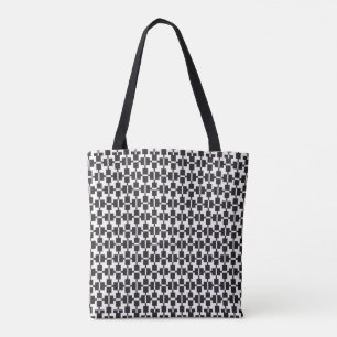 Modern Black & White Geometric Pattern Tote Bag