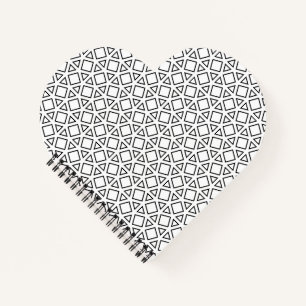 Modern Black & White Geometric Triangle Pattern Notebook