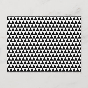Modern Black & White Geometric Triangles Pattern Postcard