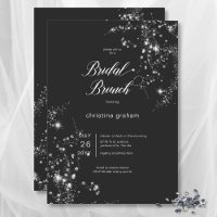 Modern Black & White Glam Diamonds Bridal Brunch