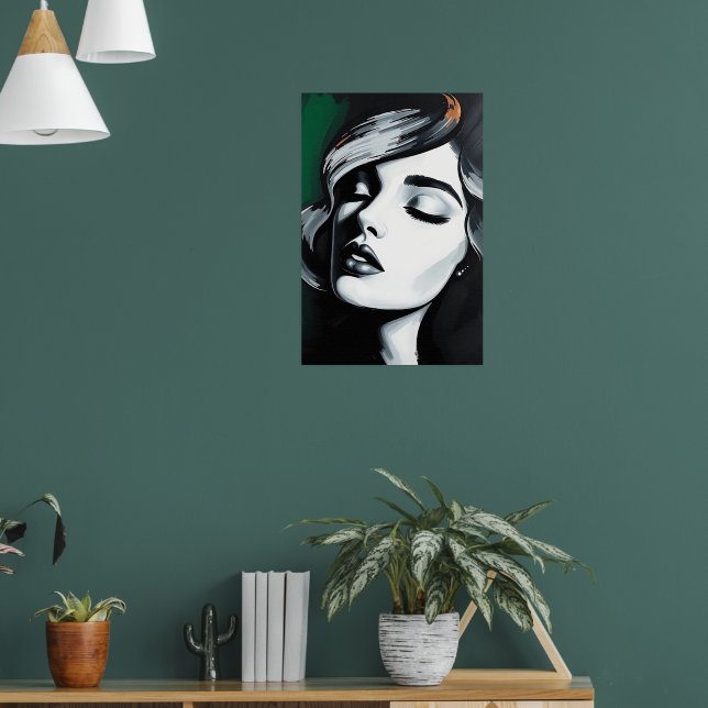 Modern Black & White Glam Poster (Living Room 1)