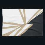 Modern Black White Gold Abstract Tea Towel<br><div class="desc">Add a touch of elegance to your kitchen with this Modern Black White Gold Abstract Kitchen Towel. The unique abstract design featuring black,  white,  and gold hues will complement any kitchen décor. Perfect for drying dishes,  wiping counters,  or even as a decorative accent.</div>