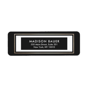 Modern Black White Gold Border