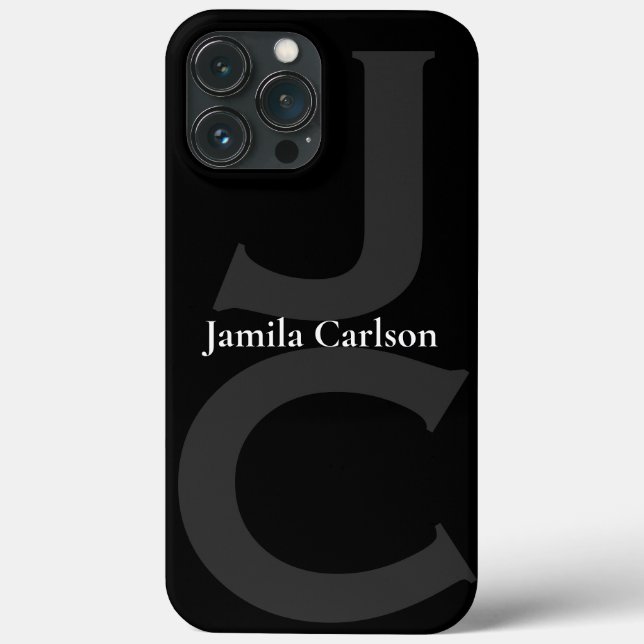modern black white grey initials Case-Mate iPhone case (Back)