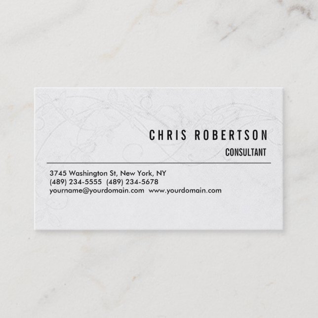 Modern Black White Grey Pattern Business Card (Front)