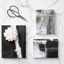 Modern Black White Grey Rustic Abstract s2