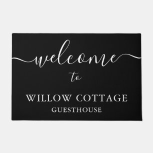 Modern Black & White Guesthouse Welcome Doormat