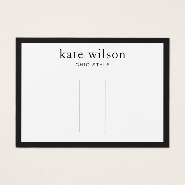 Modern Black White Hair Clip Display Card (Front)