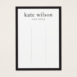 Modern Black White Hair Clip Display Card