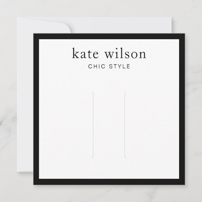 Modern Black White Hair Clip Display Invitation (Front)