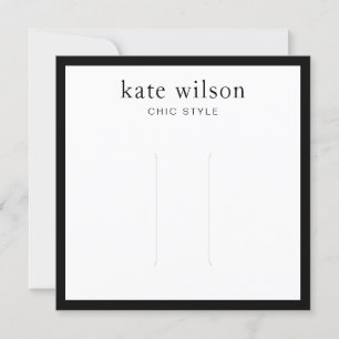 Modern Black White Hair Clip Display Invitation