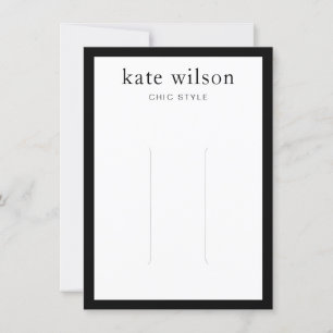 Modern Black White Hair Clip Display Invitation