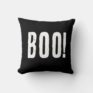 Modern Black & White Halloween “Boo” Cushion