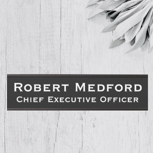 Modern Black & White Hanging Door Sign Name Plate