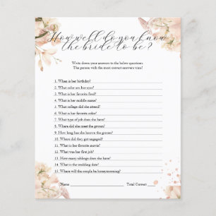 Modern Black White How Well Do You Know the Bride  Flyer