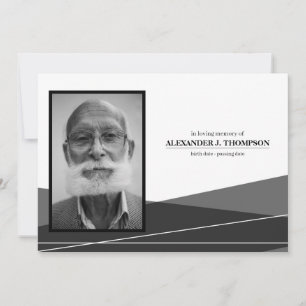 Modern Black & White In Loving Memory Funeral Thank You Card