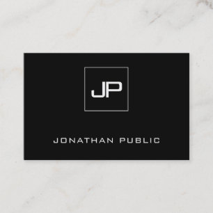 Modern Black White Initials Template Professional Business Card
