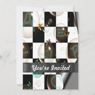 Modern black & white invitation