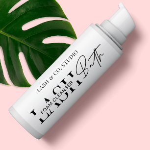 Modern Black & White Lash Bath Cleanser Wraparound Rectangular Sticker