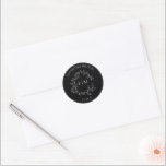 Modern Black White Leafy Crest Monogram Wedding Classic Round Sticker<br><div class="desc">Introducing our Modern Black White Leafy Crest Monogram Wedding Round Sticker - the perfect way to add a touch of elegance and sophistication to your wedding invitations. This stunning sticker features a hand drawn leafy wreath encircling a modern monogram, personalised in elegant typography. It's trimmed in a delicate frame for...</div>