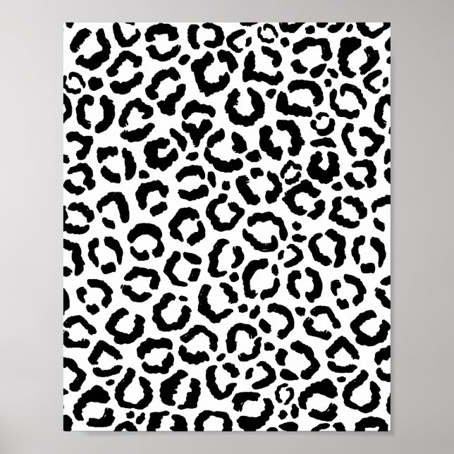 Modern Black White Leopard Animal Print Pattern (Front)