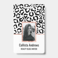 Modern Black White Leopard Animal Print Pattern