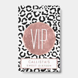 Modern Black White Leopard Animal Print Pattern ID Badge