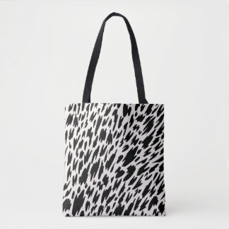 Modern Black & White Leopard Pattern Tote Bag