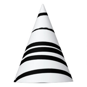 Modern Black & White Lines Abstract Art Party Hat