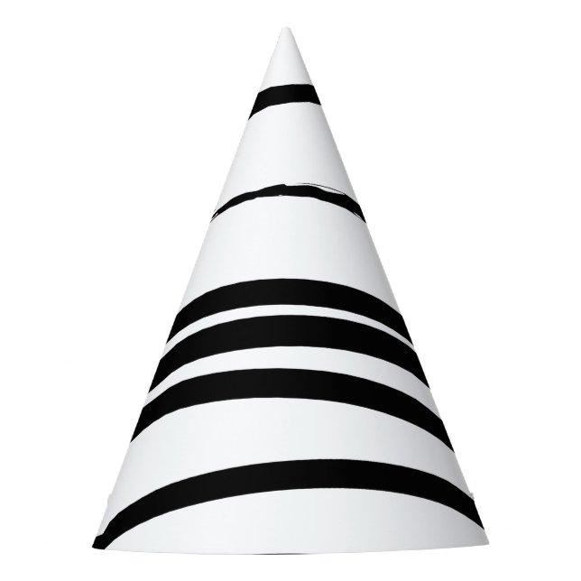 Modern Black & White Lines Abstract Art  Party Hat (Front)