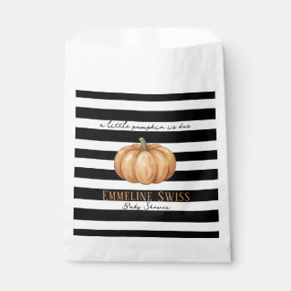 Modern Black & White Little Pumpkin Baby Shower Favour Bags