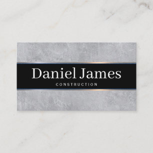 Modern Black White Marble Construction Business Card