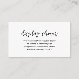 Modern Black White Minimal Simple Display Shower Enclosure Card